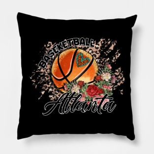 Aesthetic Pattern Atlanta Basketball Gifts Vintage Styles Pillow