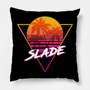 Slade - Proud Name Retro 80s Sunset Aesthetic Design Pillow