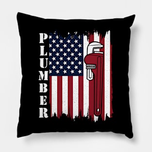 Patriotic Plumber USA Pillow