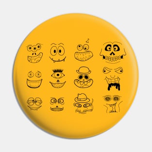 Halloween Horror Faces Pin