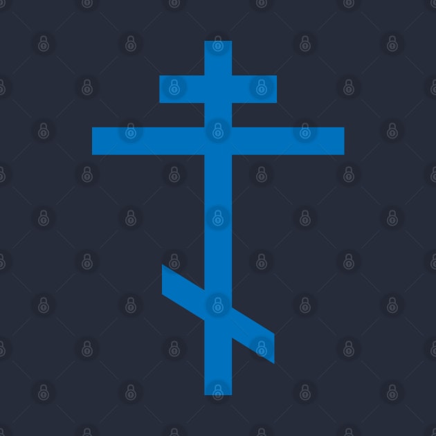 Orthodox cross (blue) by PabloDeChenez