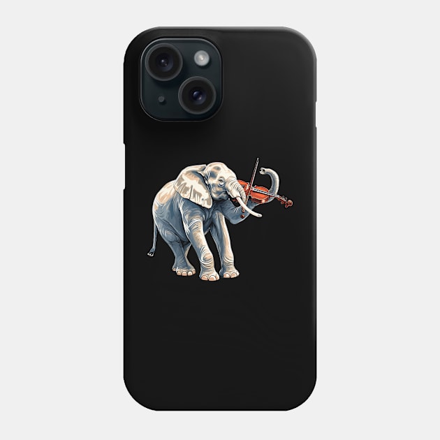 Elephant playing violin Phone Case by Graceful Designs