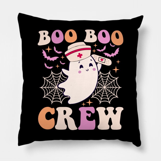 Groovy Boo Boo Crew Nurse Funny Ghost Women Halloween Nurse Pillow by artbooming