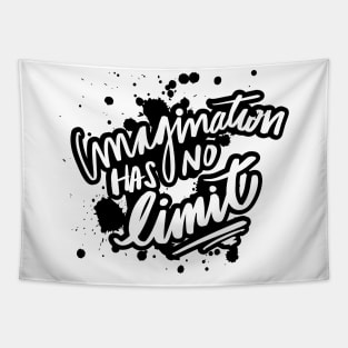 Imagination has no limit. Hand lettering. Motivational quote. Tapestry