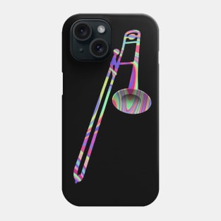 Trombone Silhouette: Rainbow Swirl Phone Case