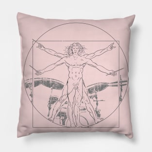 Vitruvian Drummer Da Vinci Pillow