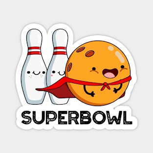 Superbowl Cute Super Hero Bowling Pun Magnet