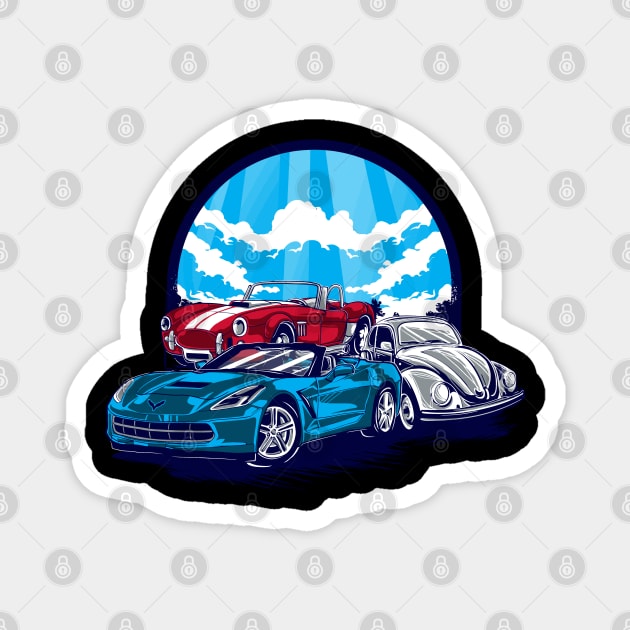 Retro Vintage Car Gifts, Classic Car Magnet by hugandmug