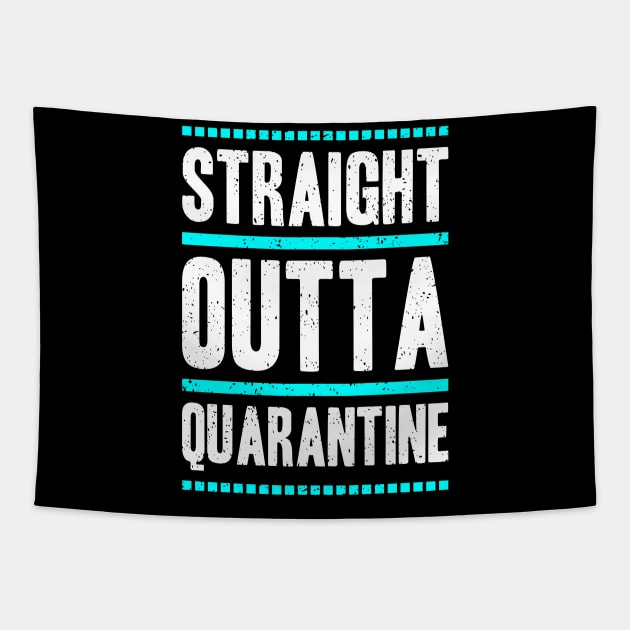 Straight Outta Quarantine | Social Distancing Funny Tapestry by Shifted Time