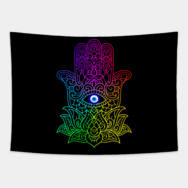 hand of hamsa evil eye Tapestry by livania