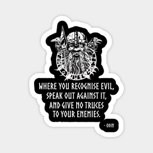 Where you recognise evil, speak out against it, and give no truces to your enemies - Odin Magnet