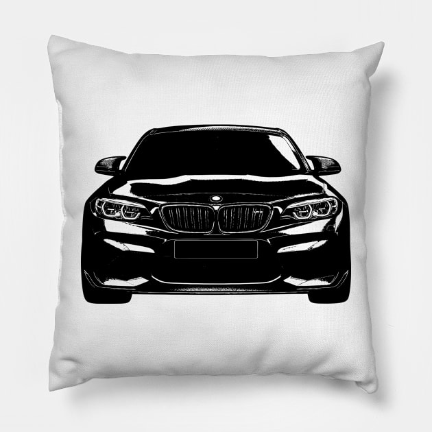 BMW M2 Sketch Art Pillow by KAM Std