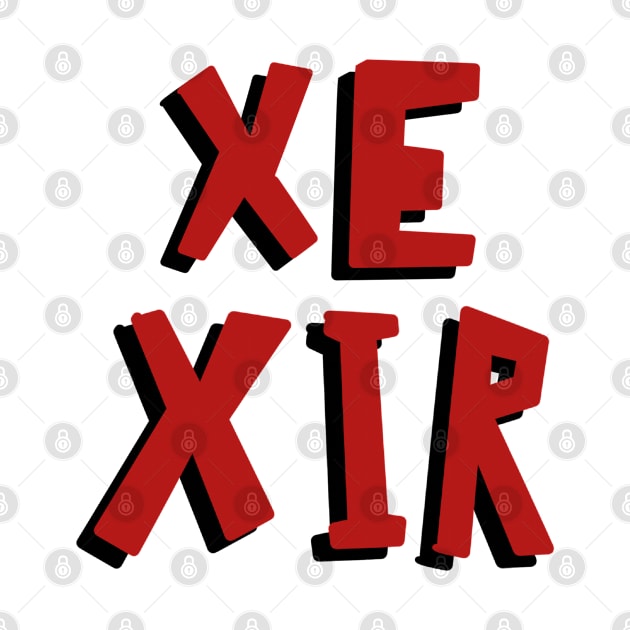 Xe Xir red and black pronouns by annoyingarts