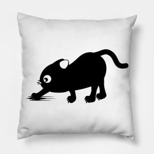 Digging black cat Pillow