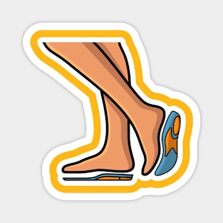 Comfortable Shoes Insoles with Human Foot Sticker vector illustration. Fashion object icon concept. Insoles for a comfortable and healthy walk sticker design logo icons with shadow. Magnet