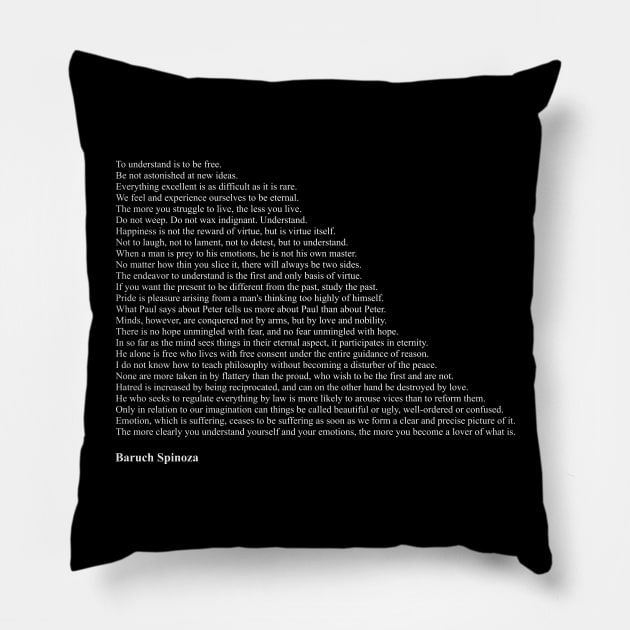 Baruch Spinoza Quotes Pillow by qqqueiru