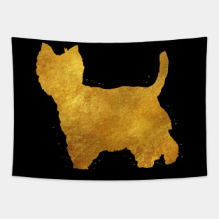 Westie golden art Tapestry