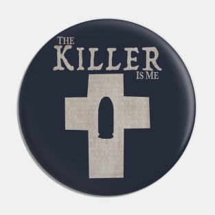 The Killer Is Me - Bullet in a Cross (Dirty White) Pin