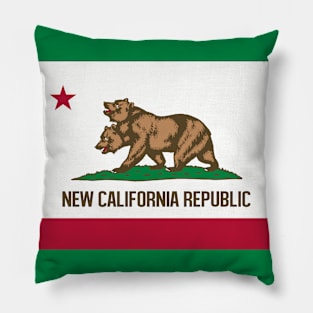 New California Republic Flag Two Headed Bear Pillow