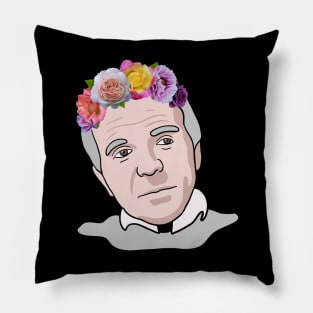 Gilles Deleuze - Philosophy Portrait With Flower Crown Pillow