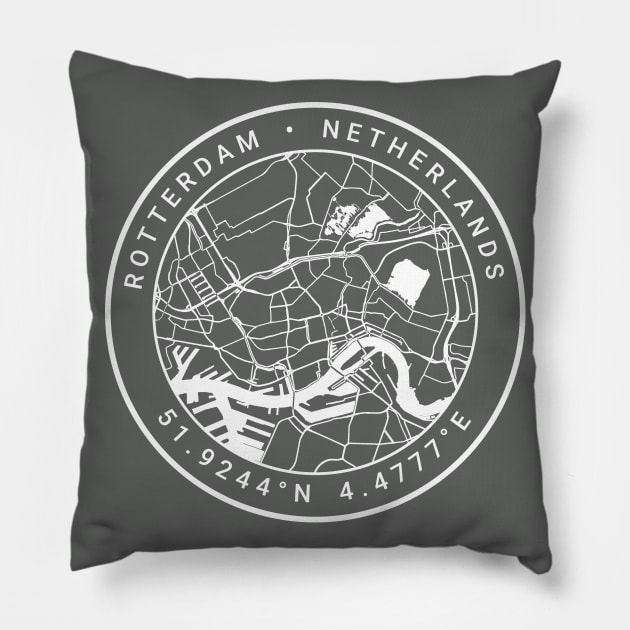 Rotterdam Map Pillow by Ryan-Cox