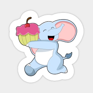 Elephant with Cake Magnet