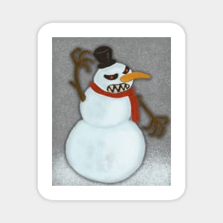 Evil Snowman in a snowstorm Magnet