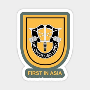 1st Special Forces Group (Airborne) Beret Flash, First in Asia Magnet