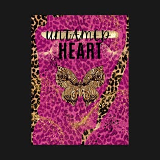 Untamed heart leopard pattern with pink by Renee T-Shirt