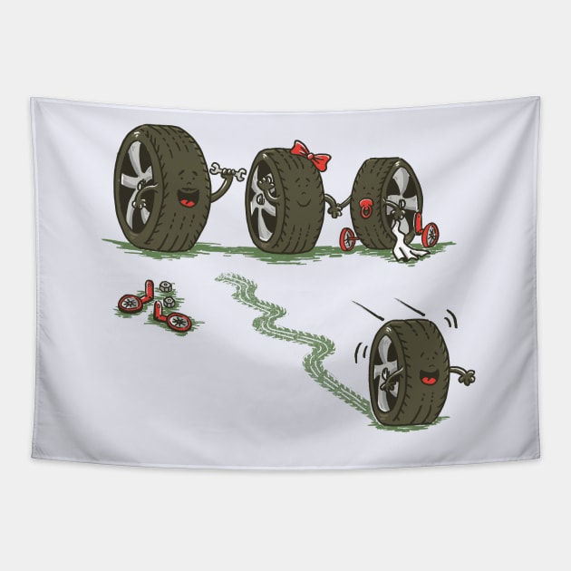 Training Wheels Tapestry by Made With Awesome