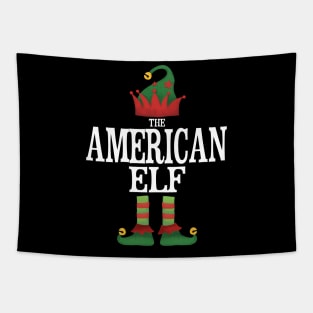 American USA Elf Matching Family Group Christmas Party Pajamas Tapestry