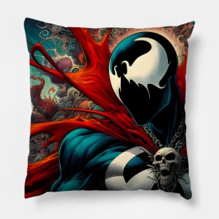 Embrace Darkness with Spawn: Legendary Art and Hellspawn Designs Await! Pillow