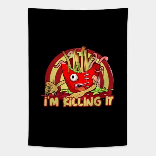 Killing It Fast Food Zombie Tapestry