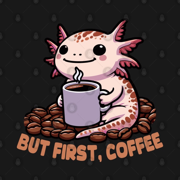 Axolotl Drinking Coffee by MoDesigns22 