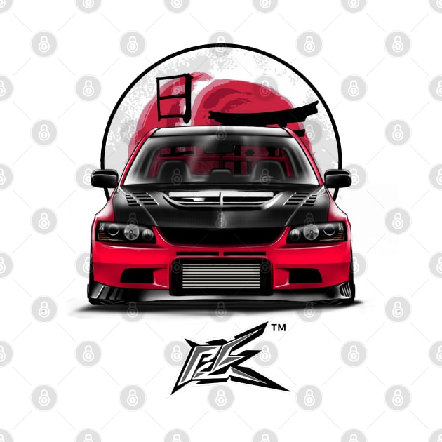 mitsubishi evo 9 stanced red by naquash