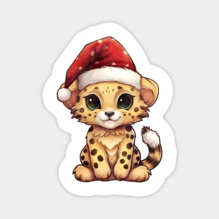 Cheetah in Santa Hat Magnet