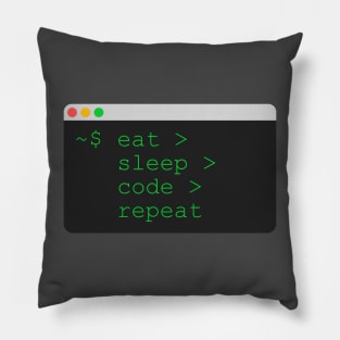 Eat Sleep Code Repeat Pillow