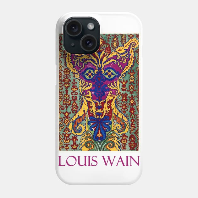 A Cat Standing on It's Hind Legs by Louis Wain Phone Case by Naves