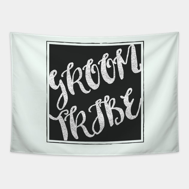 GROOM TRIBE - Wedding marriage bridal party family groomsman mother of the groom best man Tapestry by papillon