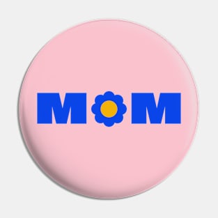 Mom with blue flower Pin