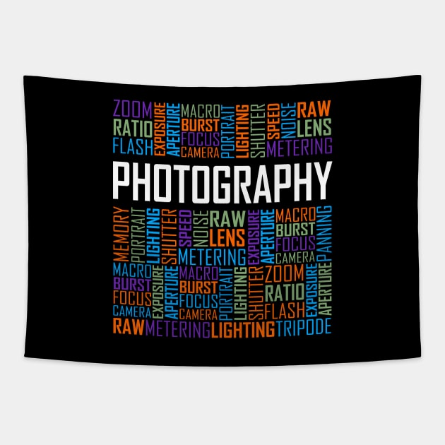 Photography Words Tapestry by LetsBeginDesigns