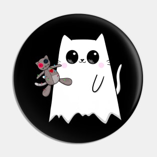 Ghost Cat Voodoo Doll Pin