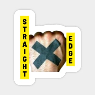 Straight Edge Xed Up Hand hardcore - yellow text Magnet