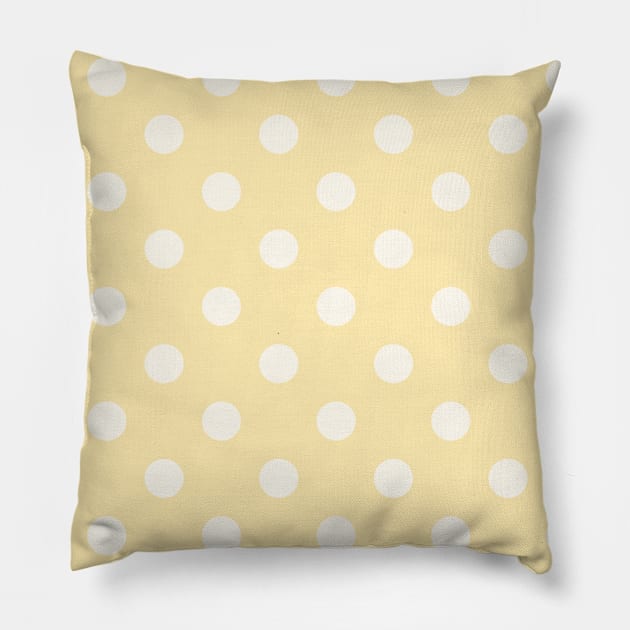 Polka Dots Yellow Pillow by Pinkdeer