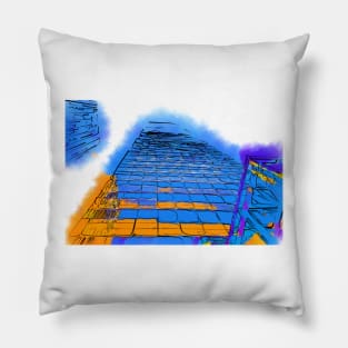 The Soaring Building In Watercolor Pillow