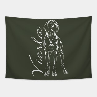 Hungarian Vizsla dog lover portrait Tapestry