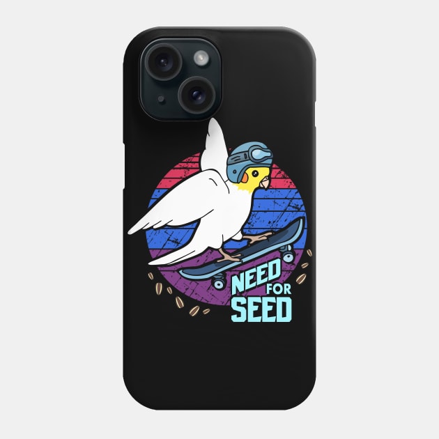 Need for Seed Skater white cockatiel Phone Case by FandomizedRose