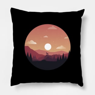 Wolf at Sunset Pillow