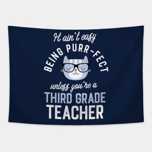 Third Grade Teacher Cat Lover Gifts - It ain't easy being Purr Fect Tapestry