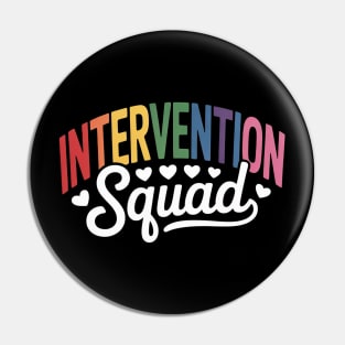 Intervention Teacher School Squad Intervention Specialist Pin